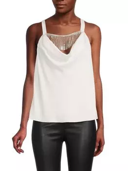 Украшенный топ с воротником-хомутом Victoria Ramy Brook, слоновая кость