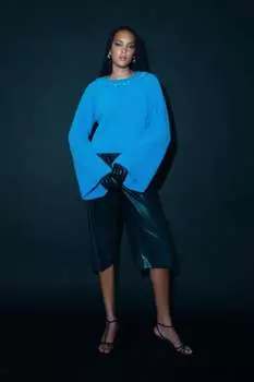 Украшенный вязаный свитер Nocturne, синий