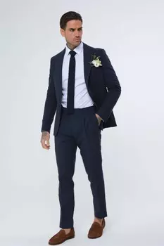 Украсить брюки из смесового хлопка и льна Harry Brown, синий