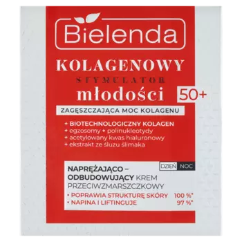 Укрепляющий и восстанавливающий крем для лица против морщин 50+, 50 мл Bielenda Kolagenowy stymulator modoci
