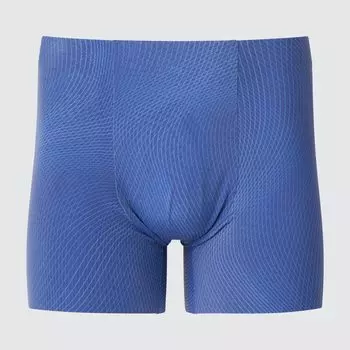 Ультра бесшовные боксеры AIRism с принтом UNIQLO, синий