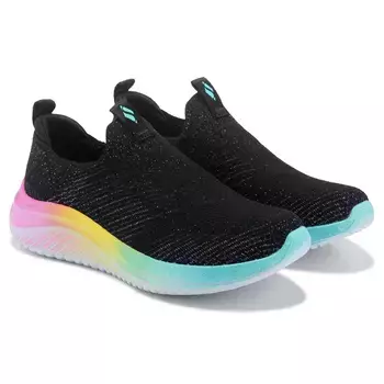 Ультра гибкие кроссовки-слайдеры для маленьких/больших детей Skechers, черный