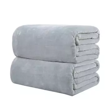 Ультра мягкое теплое двустороннее фланелевое одеяло, ковер, диван, диван, коврик для дома, серебристо-серый, размеры: 70 см x 100 см Stuttg