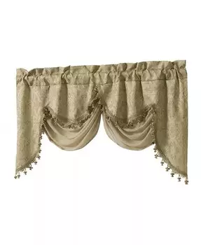 Ультра роскошные жаккардовые австрийские оконные шторы с бахромой и отделкой Джорджина Kate Aurora, золото