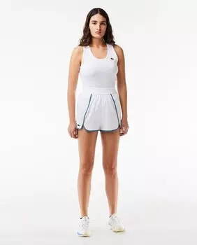 Ультра-сухие эластичные спортивные шорты с цветными блоками Lacoste, белый