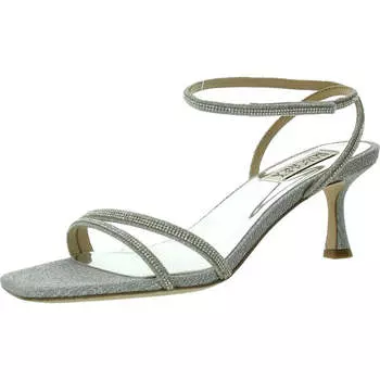 Ультра женские босоножки с открытой пяткой и блестками из стразов Badgley Mischka, серебряный