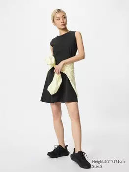 Ультраэластичное мини-платье без рукавов Uniqlo, цвет 09 черный