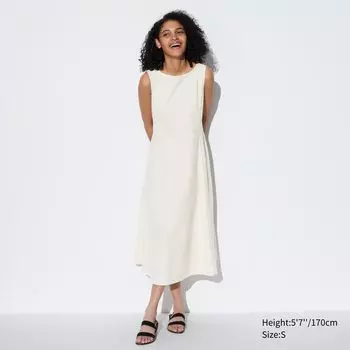 Ультраэластичное платье без рукавов airism UNIQLO, слоновая кость