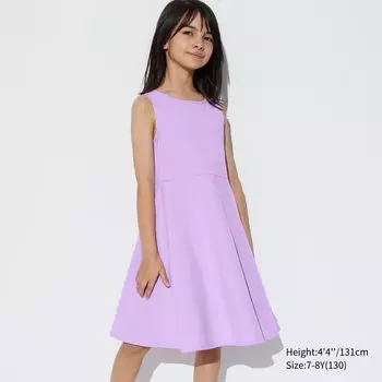 Ультраэластичное платье без рукавов AIRism для девочек UNIQLO, фиолетовый