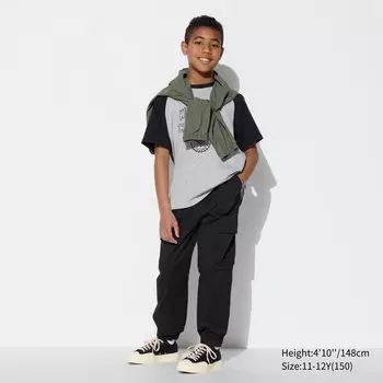 Ультраэластичные брюки-карго для мальчиков UNIQLO, черный