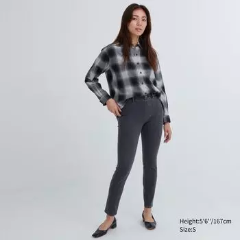 Ультраэластичные джинсовые леггинсы Uniqlo, темно-серый