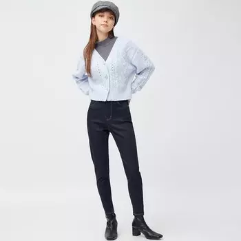 Ультраэластичные джинсы скинни до щиколотки + EC GU, темно-синий