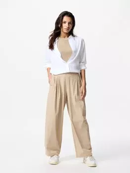 Ультраэластичные широкие брюки Uniqlo, бежевый