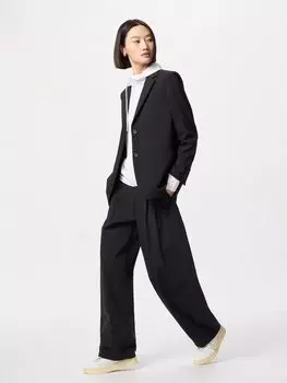 Ультраэластичные широкие брюки Uniqlo, черный