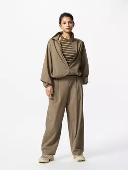Ультраэластичные широкие брюки Uniqlo, хаки
