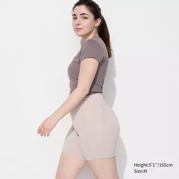 Ультраэластичные велосипедные шорты AIRism UNIQLO, светло-бежевый