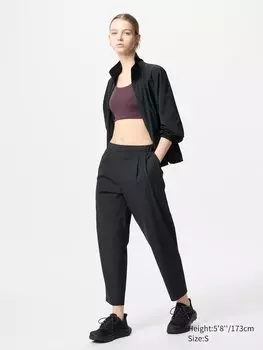 Ультраэластичные зауженные брюки Uniqlo, цвет 09 черный