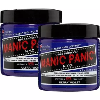 Ультрафиолетовая классическая кремовая веганская без жестокости фиолетовая полуперманентная краска для волос 118 мл, Manic Panic