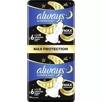 Ультрагигиенические прокладки Secure Night Extra Long с крылышками BigPack Always, 14 шт.