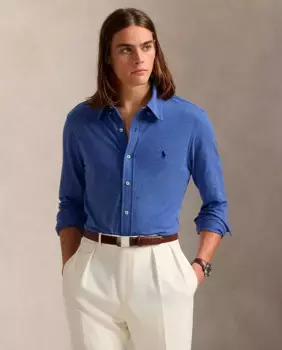 Ультралегкая мужская рубашка из пике Polo Ralph Lauren, синий