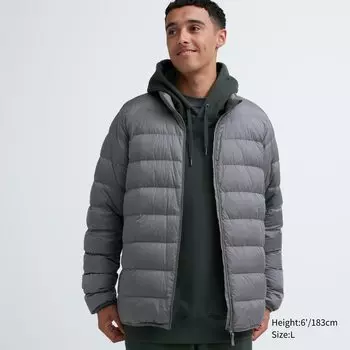 Ультралегкий пуховик с 3D-кроем Uniqlo, серый