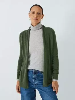 Ультралегкий кашемировый кардиган от края до края John Lewis, хаки