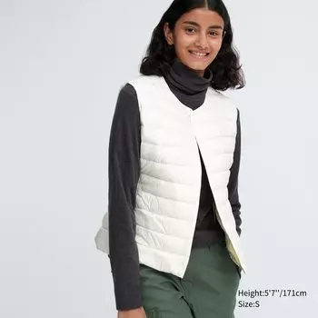 Ультралегкий пуховый компактный жилет Uniqlo, кремовый