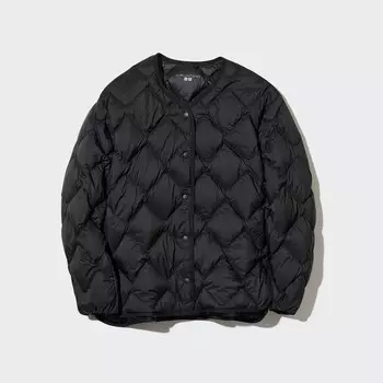 Ультралегкий свободный пуховик Uniqlo, черный