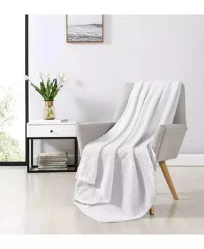 Ультрамягкие и плюшевые флисовые пододеяльники с рисунком «елочка» Kate Aurora, белый