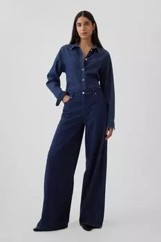 Ультрамягкие мешковатые джинсы средней посадки Gap, синий