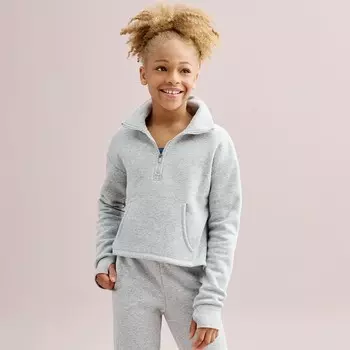 Ультрамягкий флисовый пуловер с полумолнией Tek Gear для девочек 7–20 лет стандартного и большого размера, цвет Metro Heather