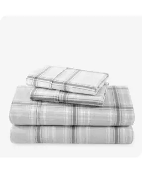 Ультрамягкий комплект листов с сезонным принтом с двойной щеткой Bare Home, серый