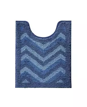 Ультрамягкий нескользящий лохматый коврик для ванной — дизайн шеврона — стойка 20 x 24 дюйма Clara Clark, синий