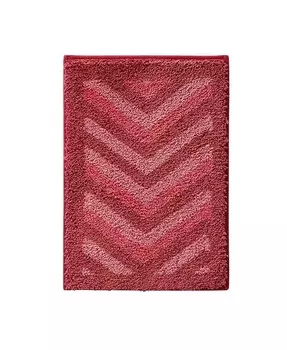 Ультрамягкий нескользящий лохматый коврик для ванной — дизайн шеврона — маленький, 17 x 24 дюйма Clara Clark, красный