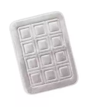 Ультрамягкий нескользящий плюшевый коврик для ванной из пены с эффектом памяти — маленький, 17 x 24 дюйма — вафельный дизайн Clara Clark, серебро