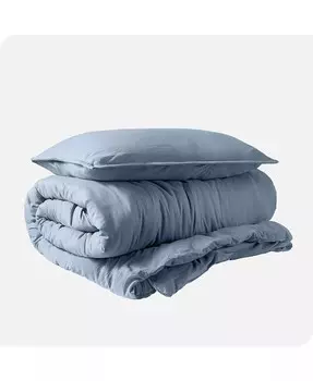 Ультрамягкий пододеяльник и накидка с эффектом песочной стирки Twin/Twin XL Bare Home, синий