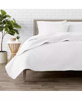 Ультрамягкое покрывало с ромбовидной прострочкой Twin/Twin XLong Bare Home, белый