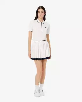 Ультрасухая классическая эластичная теннисная юбка Lacoste, белый