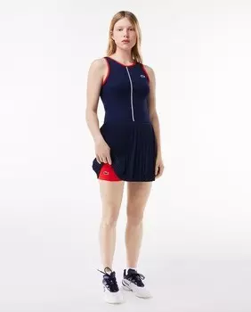 Ультрасухое эластичное теннисное платье с шортами Lacoste, красный