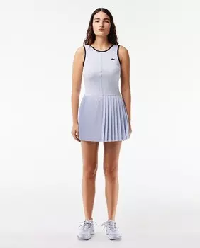 Ультрасухое эластичное теннисное платье с шортами Lacoste, светло-синий