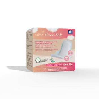 Ультратонкие хлопковые дневные прокладки с крылышками, 10 шт./1 упаковка. Silvercare Soft