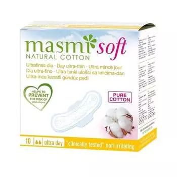 Ультратонкие хлопковые гигиенические прокладки на каждый день, 10 шт. Masmi