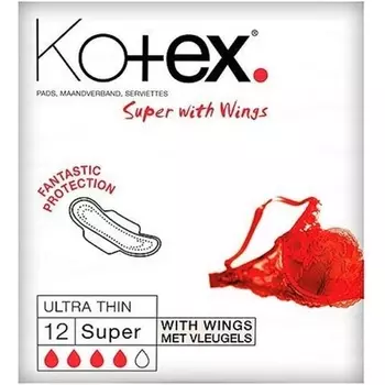 Ультратонкие суперполотенца Kotex — упаковка из 12 шт.