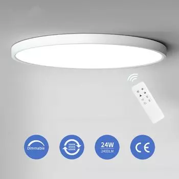 Ультратонкий светодиодный потолочный светильник с регулируемой яркостью, 24 Вт, настенный светильник для гостиной с дистанционным управлением, 3000-6500 К, белый, 300*24 мм Anten, бежевый