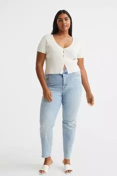 Ультравысокие джинсы для мам H&amp;M+, светло-голубой деним