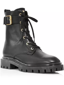 Ультраженские армейские ботинки из искусственной кожи и на шнуровке Stuart Weitzman, черный