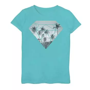 Уличная футболка с рисунком Diamond Palm Tree Sunset для девочек 7–16 лет Licensed Character