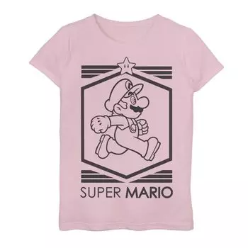 Уличная футболка с рисунком Nintendo Super Mario Star Walk для девочек 7–16 лет Licensed Character