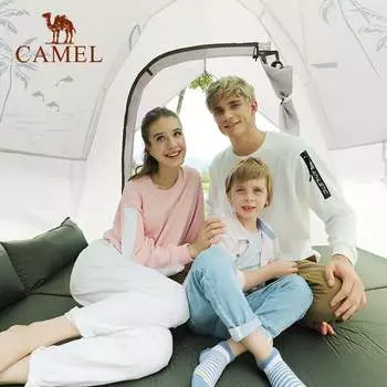 Уличная гидравлическая палатка Camel для 4 человек с автоматическим подъемом, утолщением и защитой от дождя UPF50 + двухслойная защита от солнца, гидравлическая, лунный свет, белый