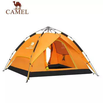 Уличная гидравлическая палатка Camel, утолщенная, 3-4 двухместная, полностью автоматическая, непромокаемая, для пикника, туристическое снаряжение A1S3NA111, оранжевая